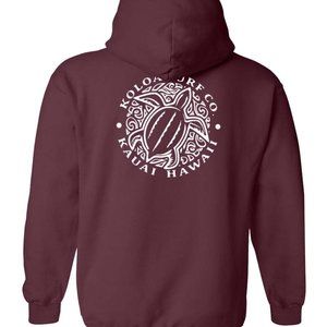 Koloa Honu Turtle Logo Hooded Sweatshirt-Small-Maroon/white logo